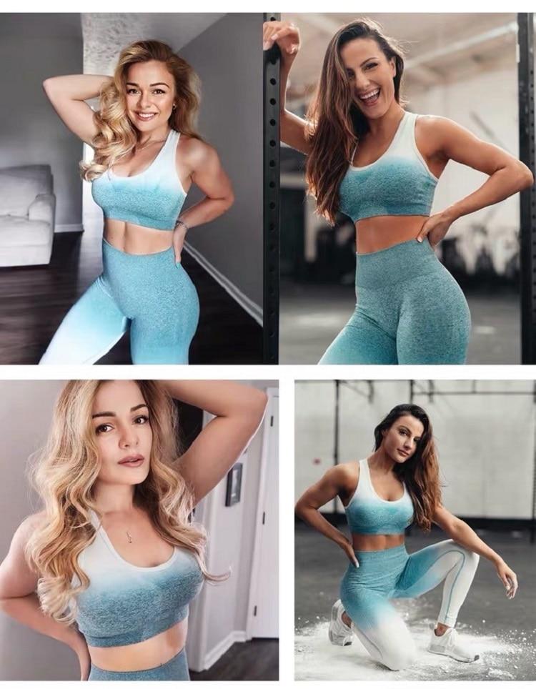 Stylish And Fashionable Women's Ombre Workout Set For The Gym - For Her Fitness