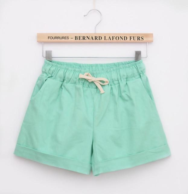 Summer women's home casual elastic waist cotton shorts - For Her Fitness